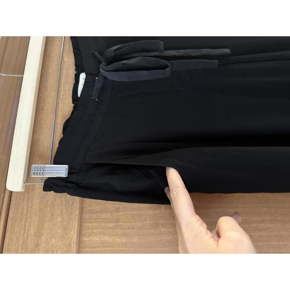 Aritzia Wilfred Silk Blend Marais Paper Bag Pull on Pants Black Women’s sz Small - Picture 4 of 15